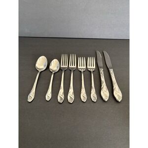 VTG Oneida Stainless Lorilei 8 Piece Mixed Set Forks & Spoons